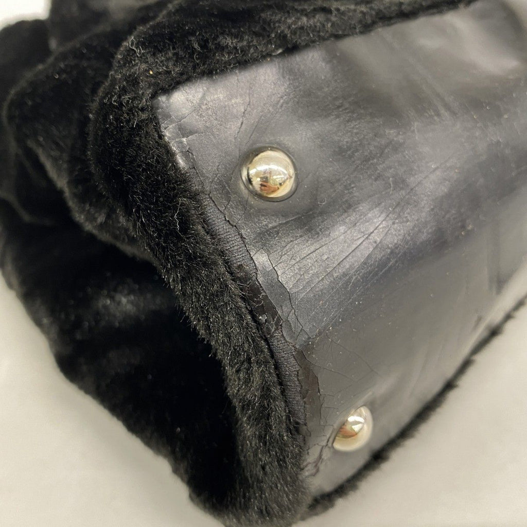 Chanel Chain Tote Quilted Camellia Black Silver — view 6