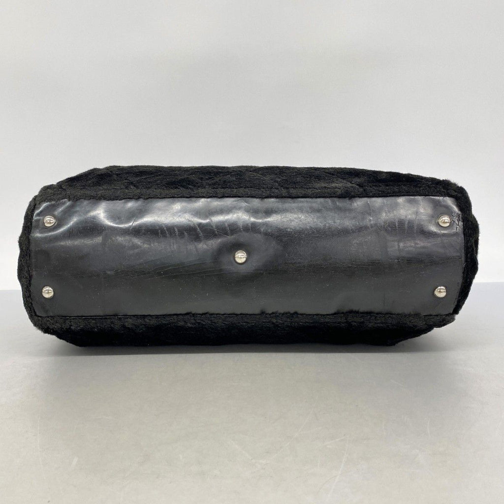 Chanel Chain Tote Quilted Camellia Black Silver — view 3