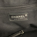Chanel Chain Tote Quilted Camellia Black Silver — view 5