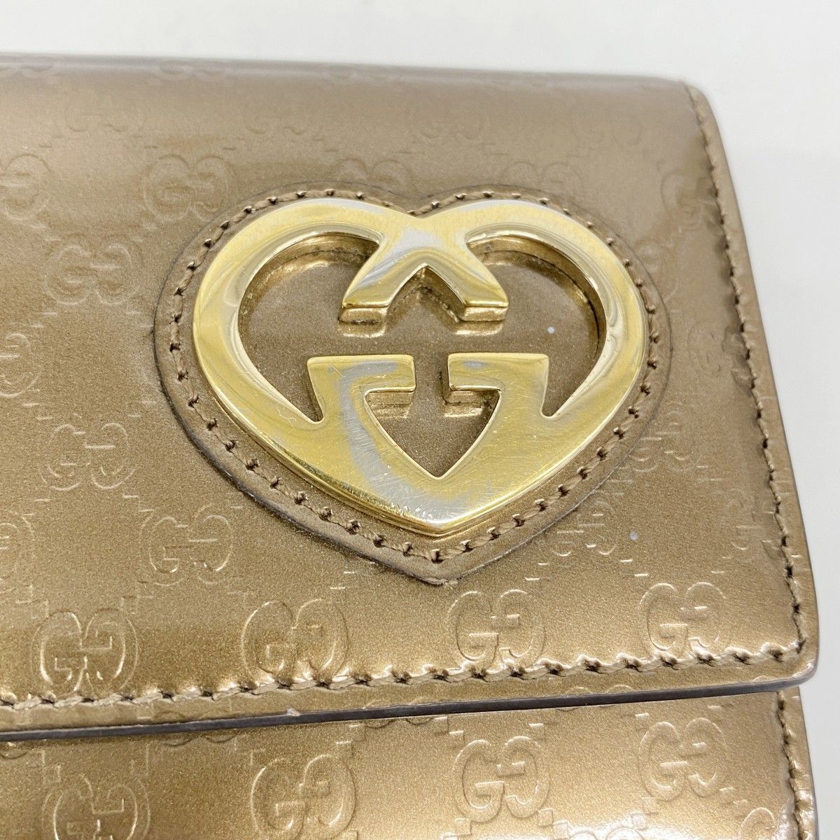 Gucci Wallet Micro Guccissima Enamel Blanc Gold — view 9