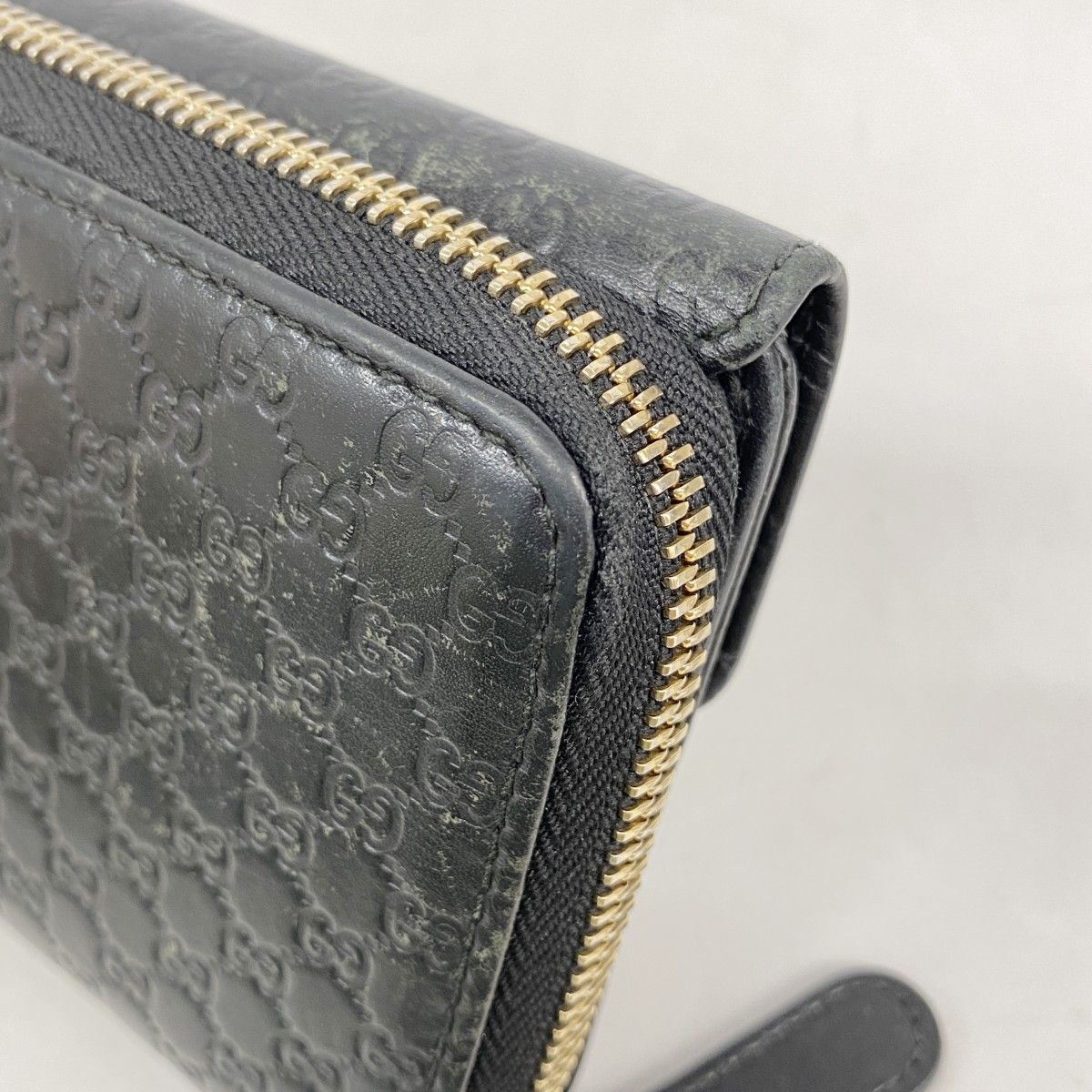 Gucci Wallet Micro Guccissima Leather Black Gold — view 6