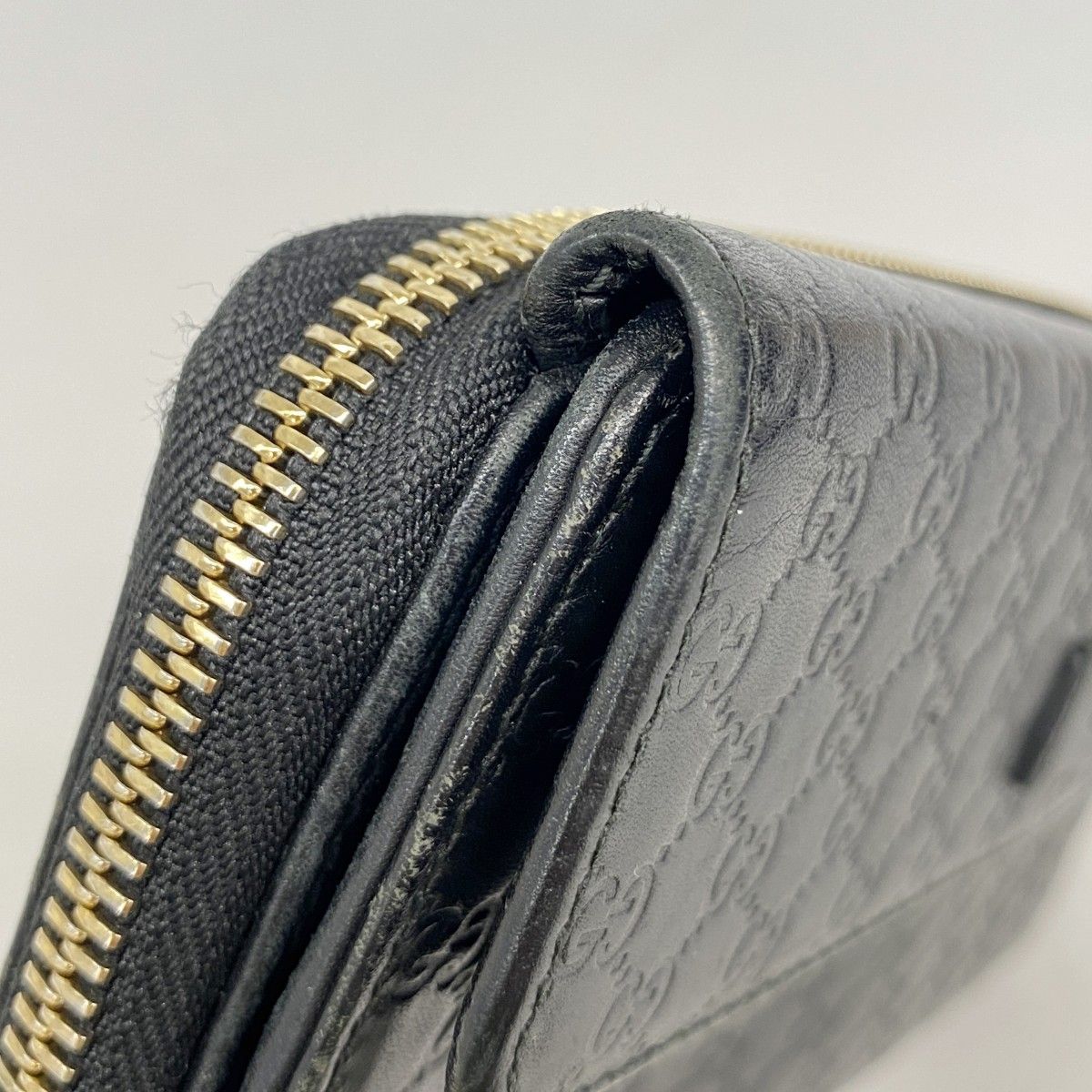 Gucci Wallet Micro Guccissima Leather Black Gold — view 7