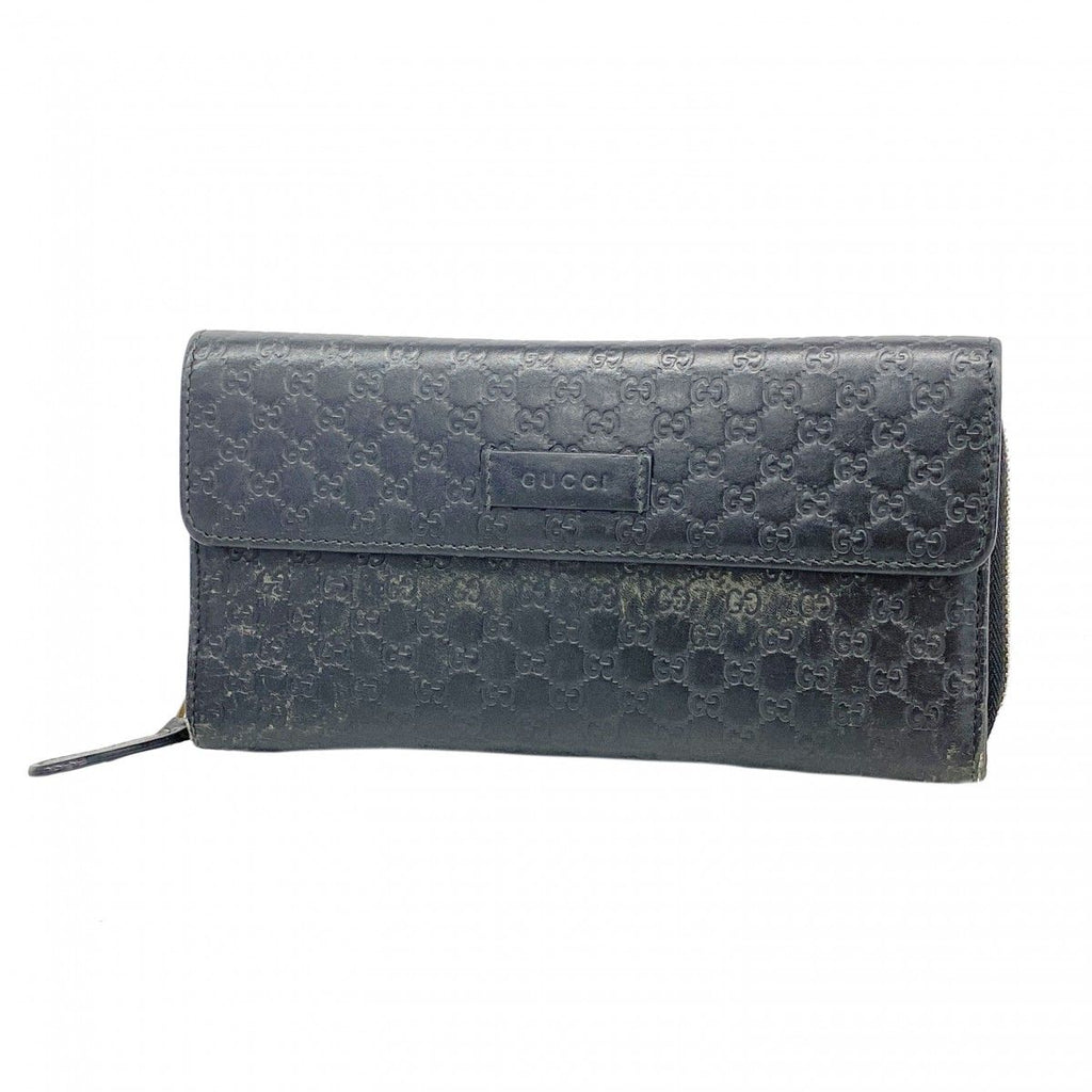 Gucci Wallet Micro Guccissima Leather Black Gold