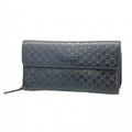 Gucci Wallet Micro Guccissima Leather Black Gold
