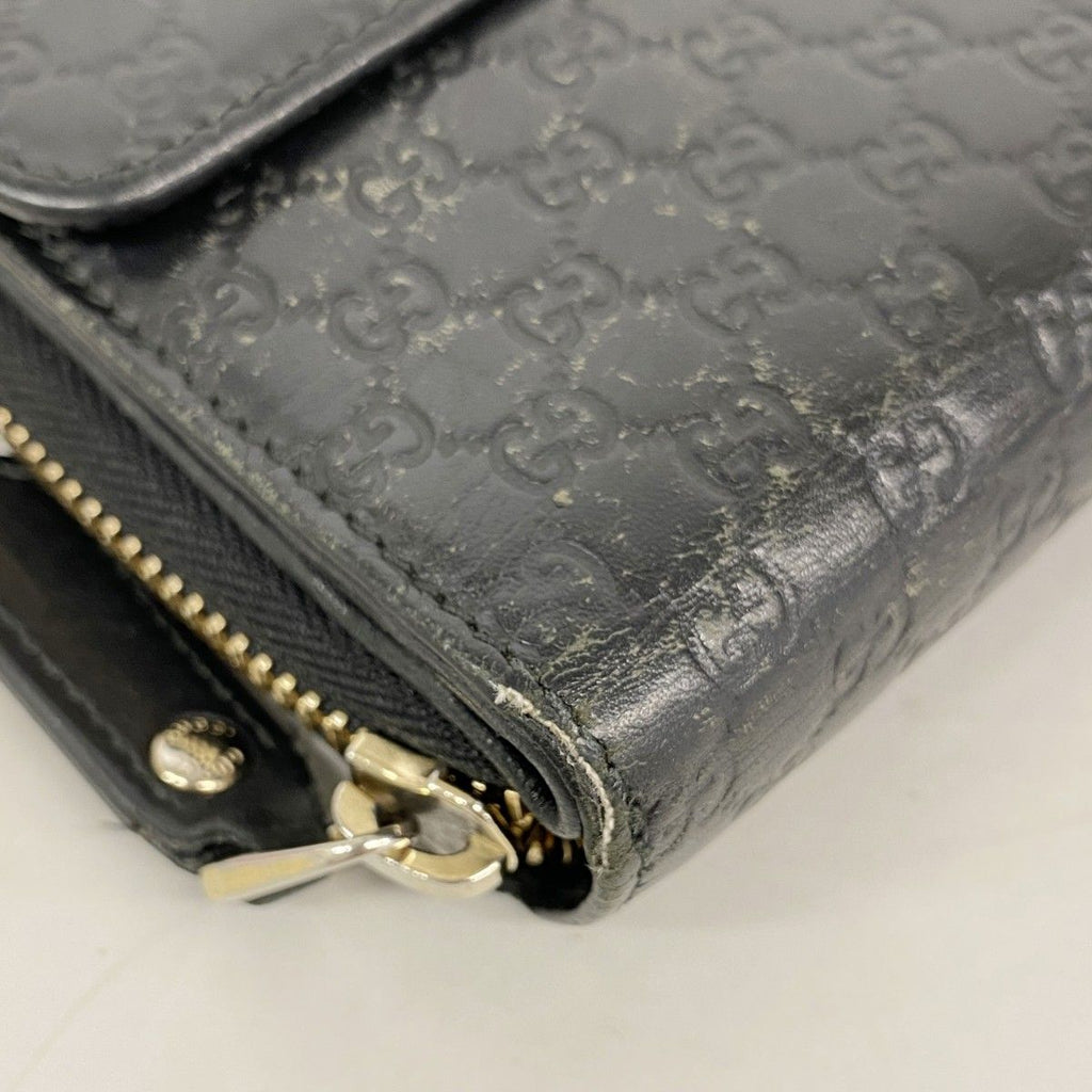 Gucci Wallet Micro Guccissima Leather Black Gold — view 5