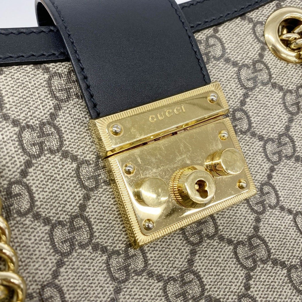 Gucci Shoulder Bag GG Supreme Brown Black Gold — view 9