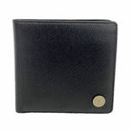 Chanel Wallet Coco Button Leather Black Silver