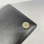 Chanel Wallet Coco Button Leather Black Silver — view 8