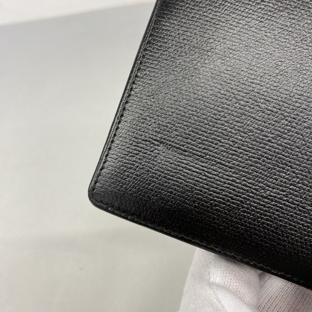 Chanel Wallet Coco Button Leather Black Silver — view 7