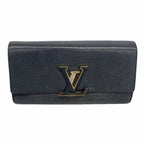 Louis Vuitton Wallet Taurillon Portefeuille Capucines Noir