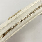 Chanel Coin Case Quilted Caviar Leather White Champagne Gold — view 8