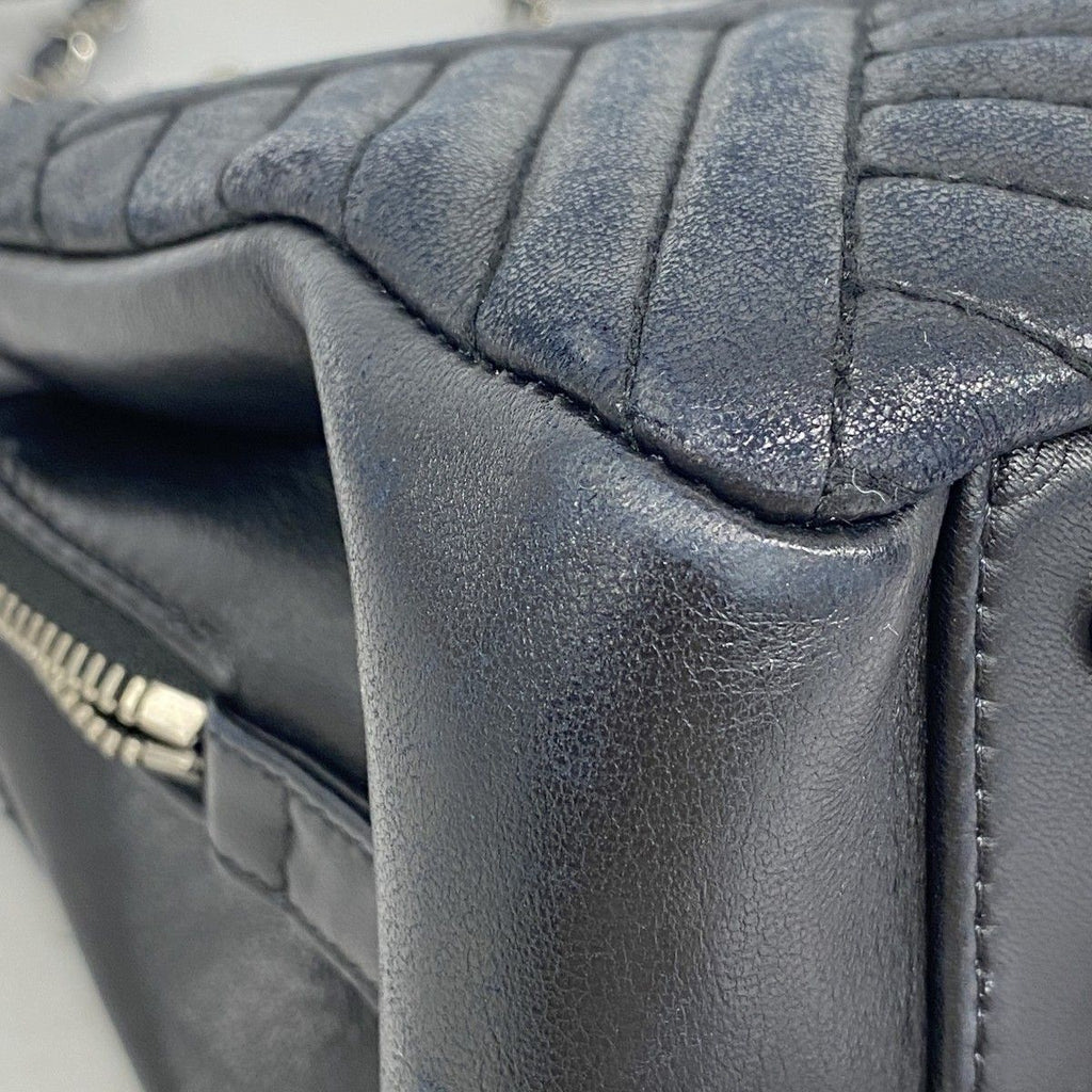 Chanel Shoulder Bag Chez Blanc Lambskin Black Silver — view 6
