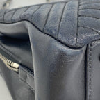 Chanel Shoulder Bag Chez Blanc Lambskin Black Silver — view 6