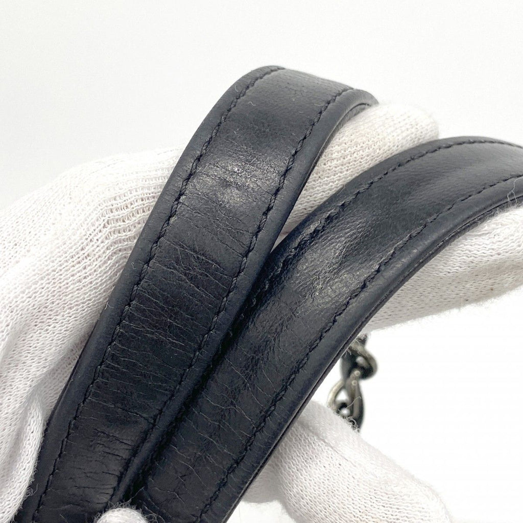 Chanel Shoulder Bag Chez Blanc Lambskin Black Silver — view 8