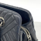 Chanel Shoulder Bag Chez Blanc Lambskin Black Silver — view 7
