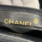 Chanel Shoulder Bag Quilted Lambskin Black Gold — view 5