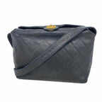 Chanel Shoulder Bag Quilted Lambskin Black Gold
