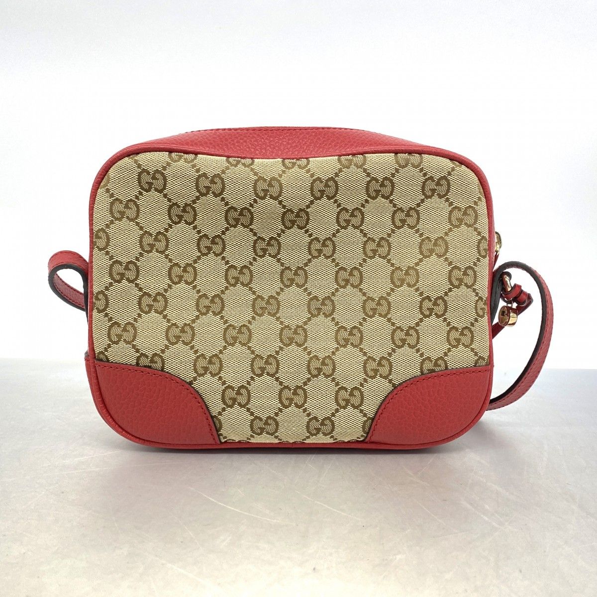Gucci Shoulder Bag GG Canvas Beige Red Gold — view 9