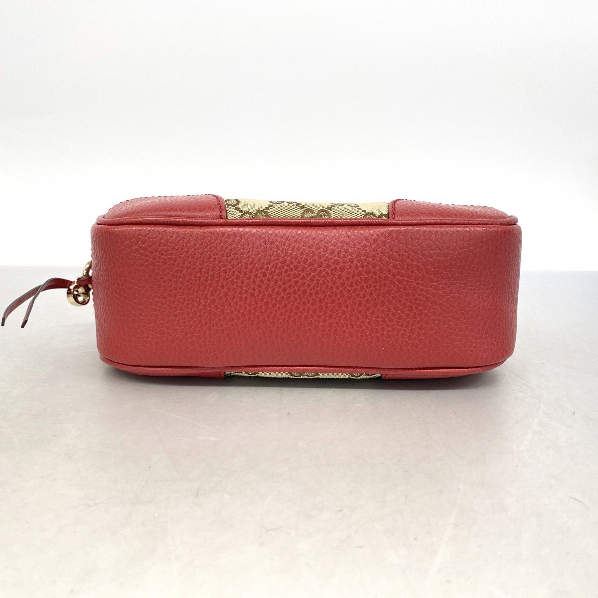 Gucci Shoulder Bag GG Canvas Beige Red Gold — view 3