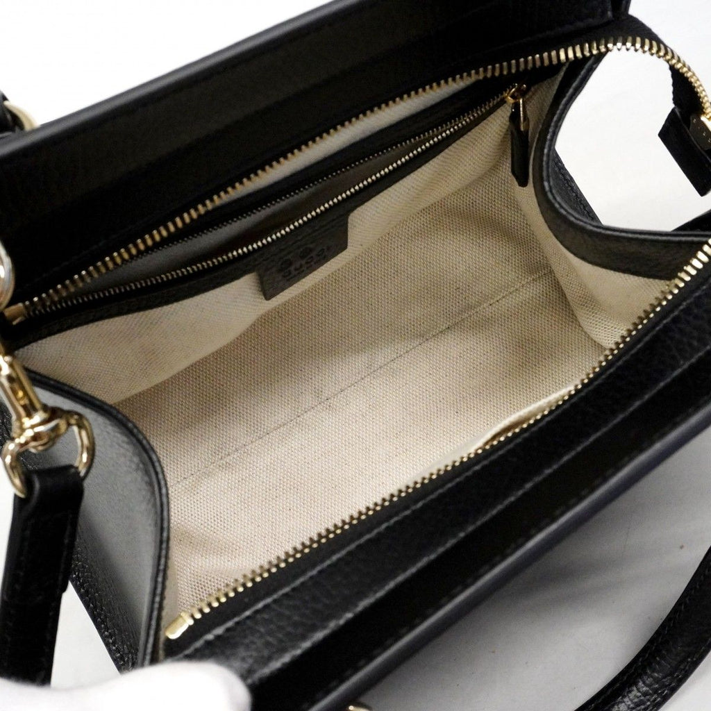 Gucci Handbag Soho Leather Black Champagne Gold 2-Way — view 4