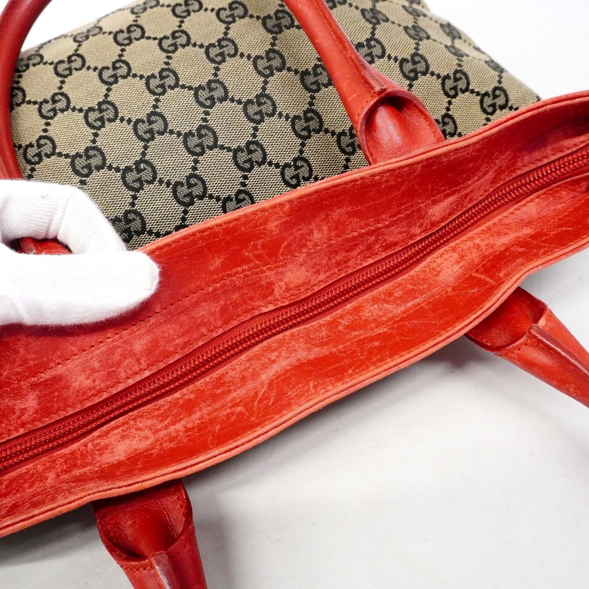 Gucci Tote GG Canvas 002 Black Red Gold — view 8