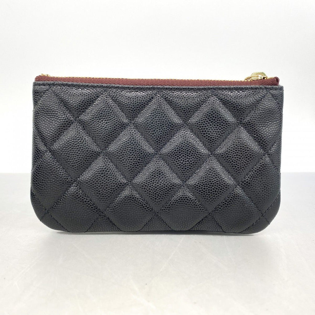 Chanel Coin Case Quilted Caviar Leather Black Gold — view 7