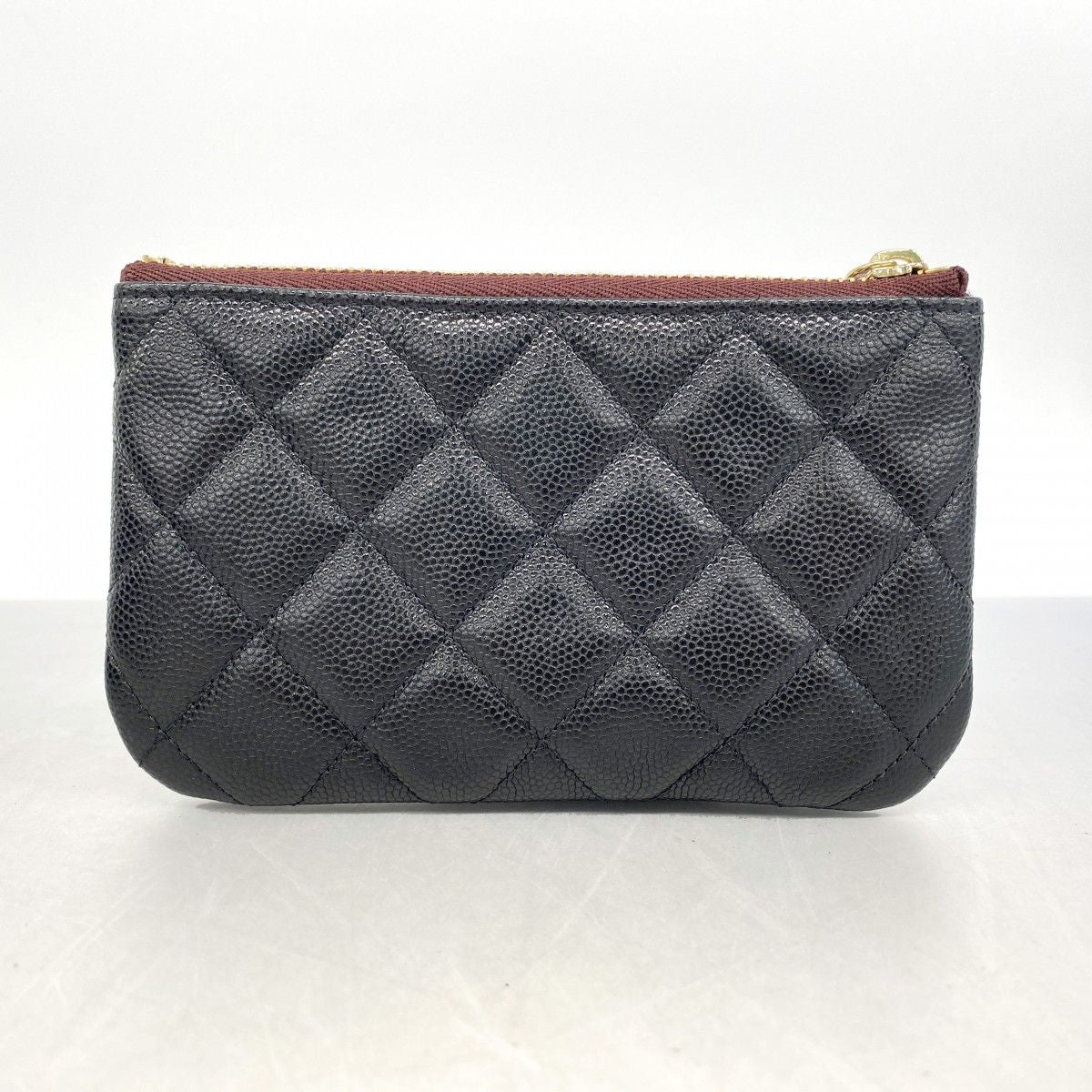 Chanel Coin Case Quilted Caviar Leather Black Gold — view 7