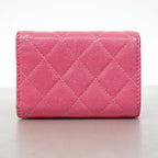 Chanel Trifold Wallet Quilted Caviar Leather Pink Gold — view 9
