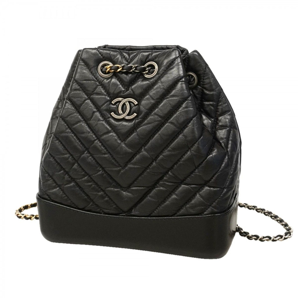 Chanel Backpack Blanc Calfskin Black Gold Silver