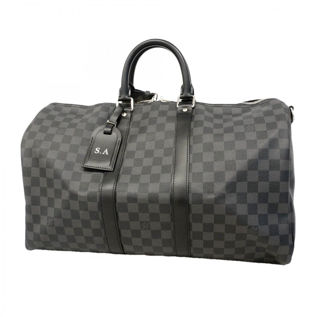 Louis Vuitton Boston Bag Damier Graphite Keepall Bandouliere 45 Black Gray