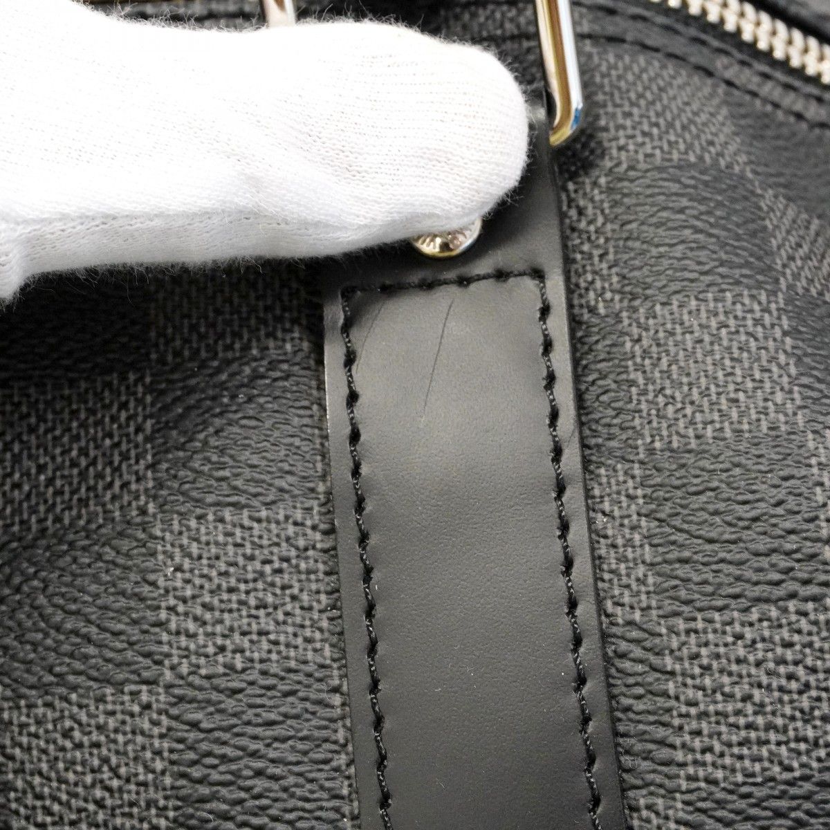 Louis Vuitton Boston Bag Damier Graphite Keepall Bandouliere 45 Black Gray — view 9