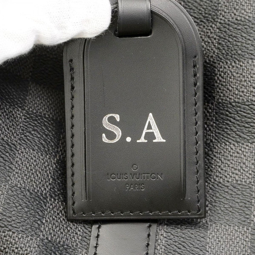 Louis Vuitton Boston Bag Damier Graphite Keepall Bandouliere 45 Black Gray — view 6