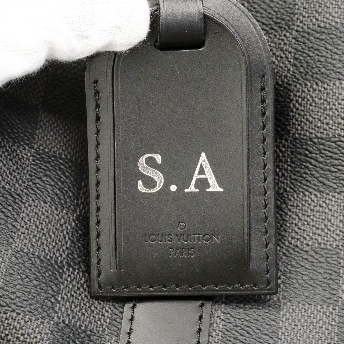 Louis Vuitton Boston Bag Damier Graphite Keepall Bandouliere 45 Black Gray — view 6