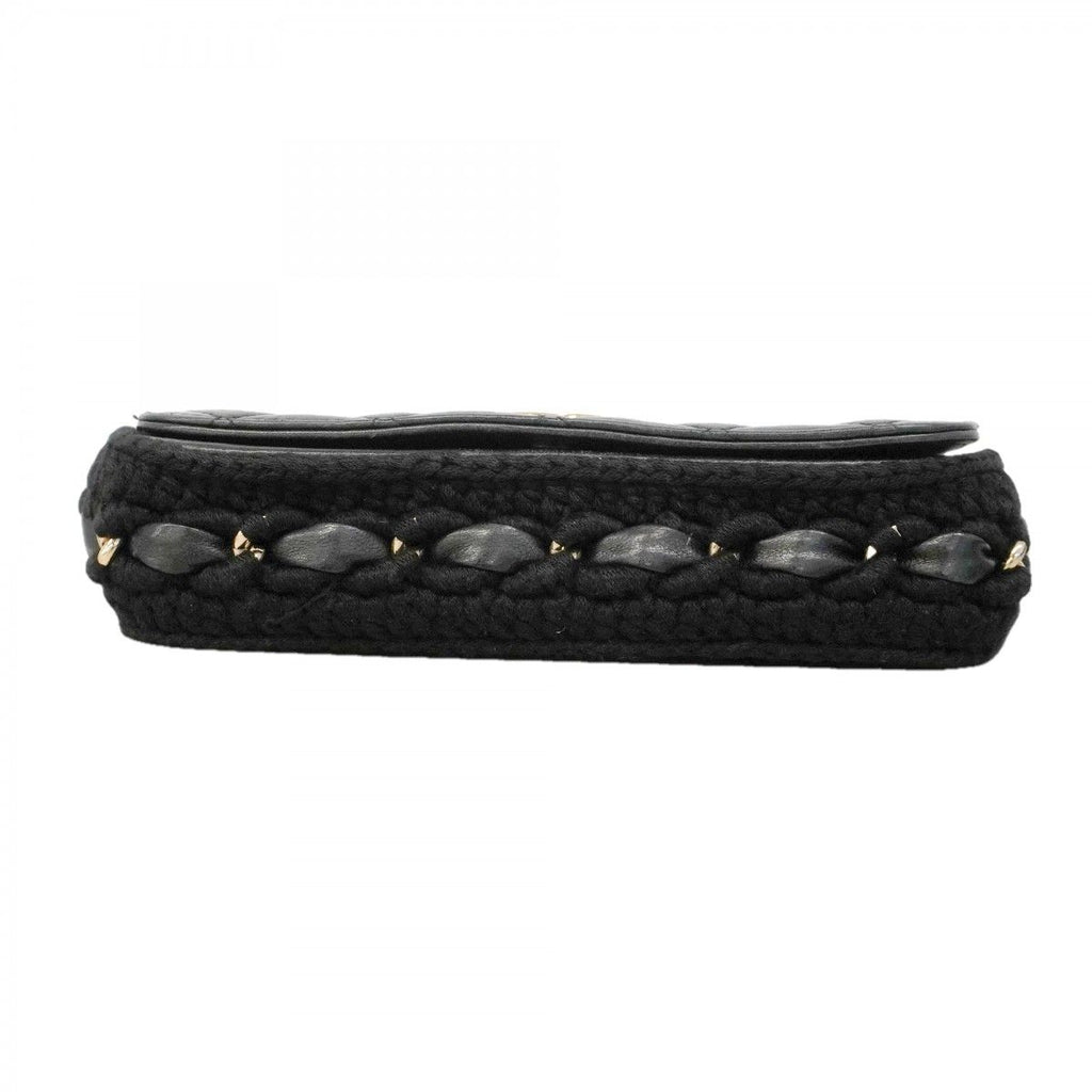 Chanel Shoulder Bag Quilted Lambskin Black Champagne Gold — view 3