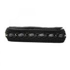 Chanel Shoulder Bag Quilted Lambskin Black Champagne Gold — view 3