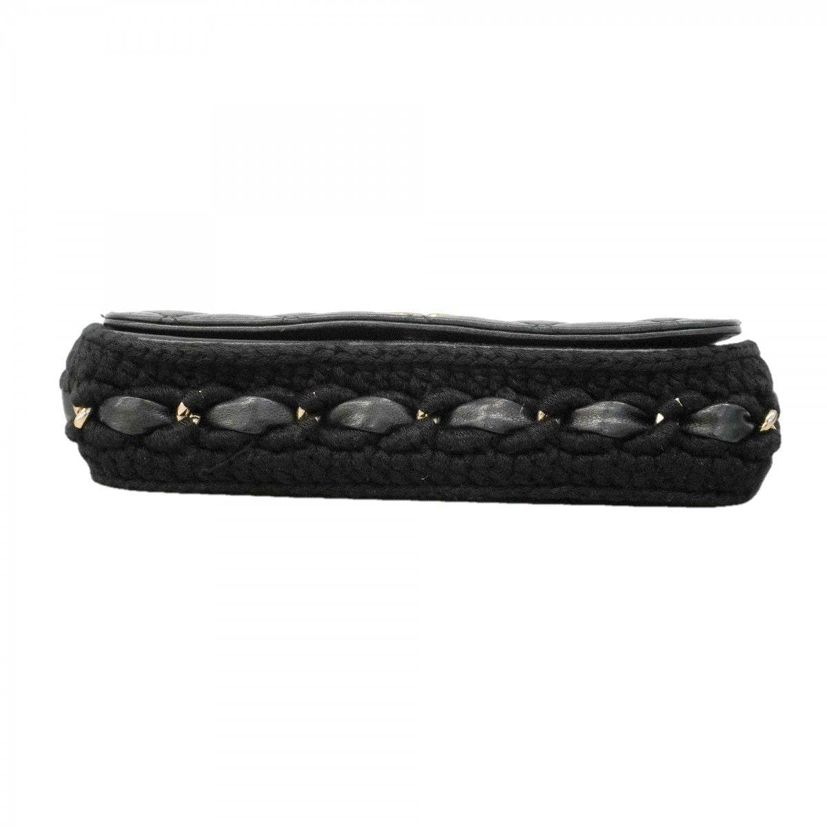 Chanel Shoulder Bag Quilted Lambskin Black Champagne Gold — view 3