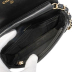 Chanel Shoulder Bag Quilted Lambskin Black Champagne Gold — view 4