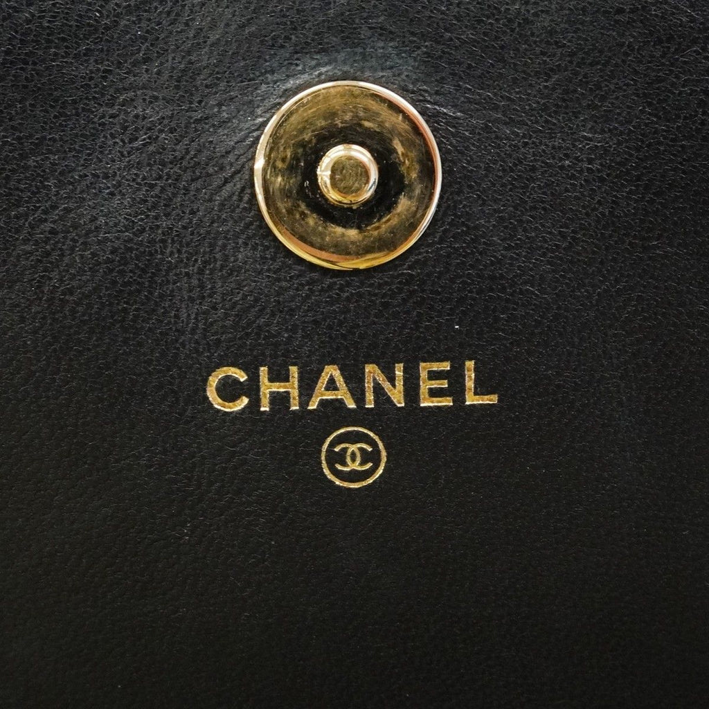 Chanel Shoulder Bag Quilted Lambskin Black Champagne Gold — view 5