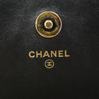 Chanel Shoulder Bag Quilted Lambskin Black Champagne Gold — view 5