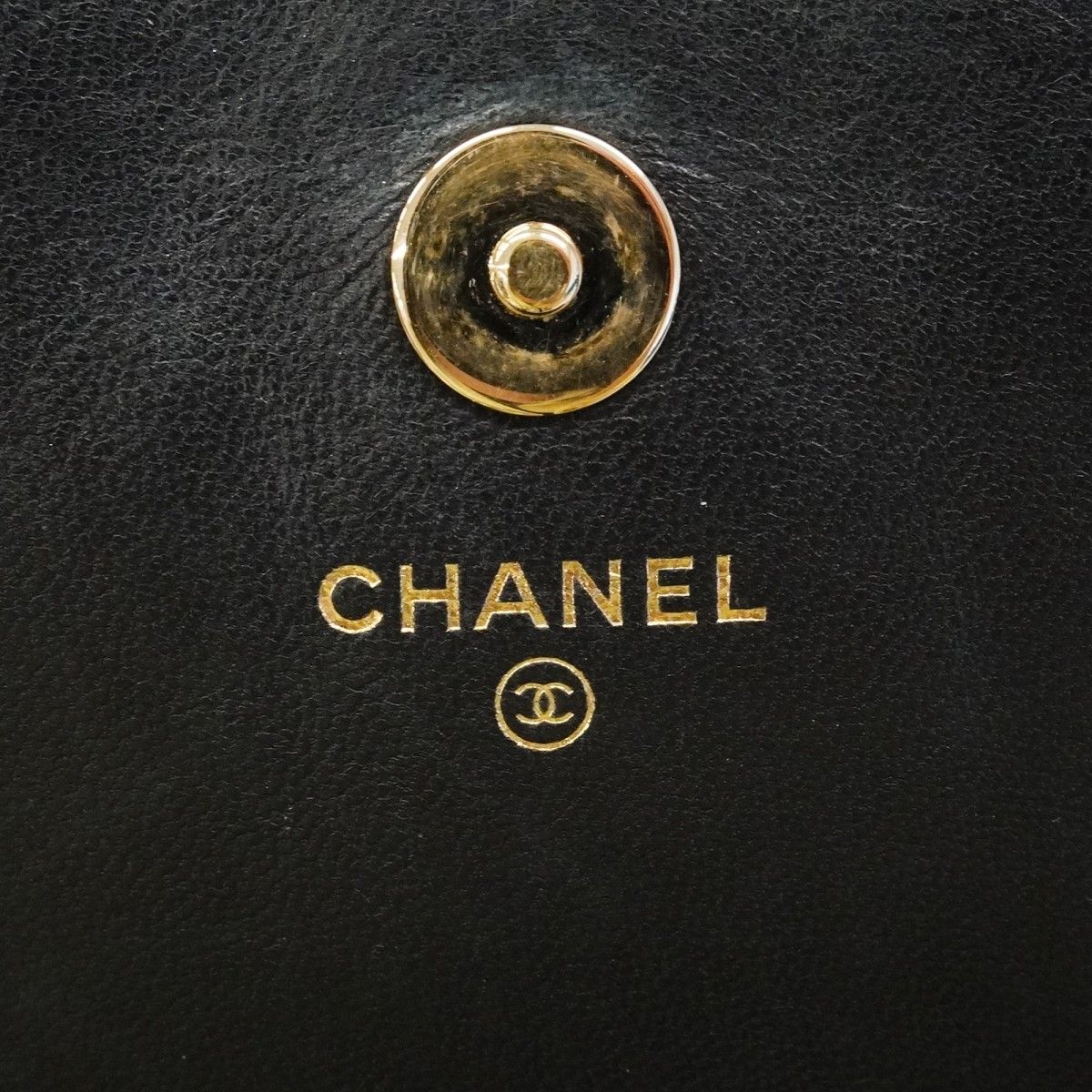 Chanel Shoulder Bag Quilted Lambskin Black Champagne Gold — view 5