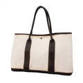 Hermes Tote Garden Party Toile Ash Brown Silver