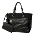 Chanel Tote Paris Biarritz Canvas Black Silver