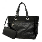 Chanel Tote Paris Biarritz Canvas Black Silver