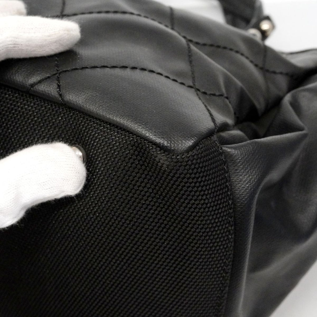 Chanel Tote Paris Biarritz Canvas Black Silver — view 9