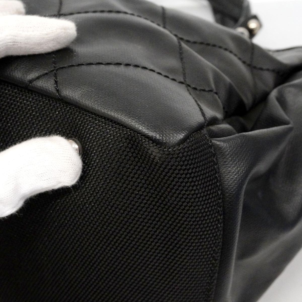 Chanel Tote Paris Biarritz Canvas Black Silver — view 9