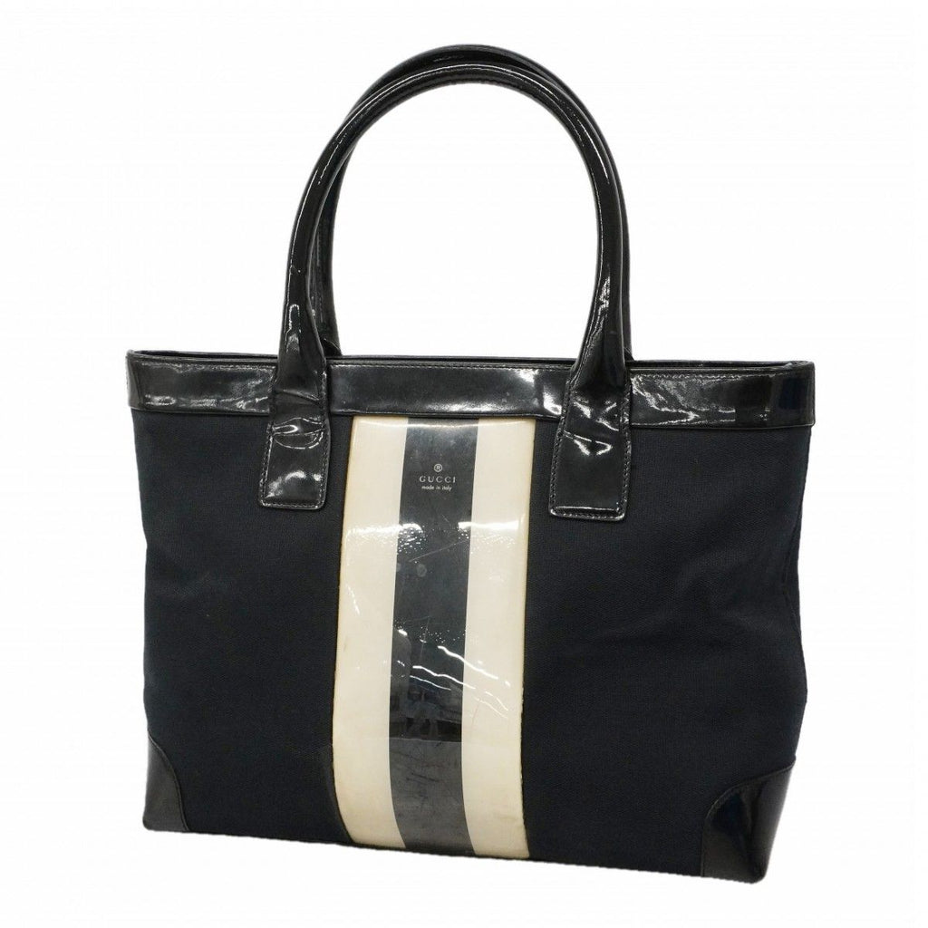 Gucci Tote 002 Canvas Black Navy Gold