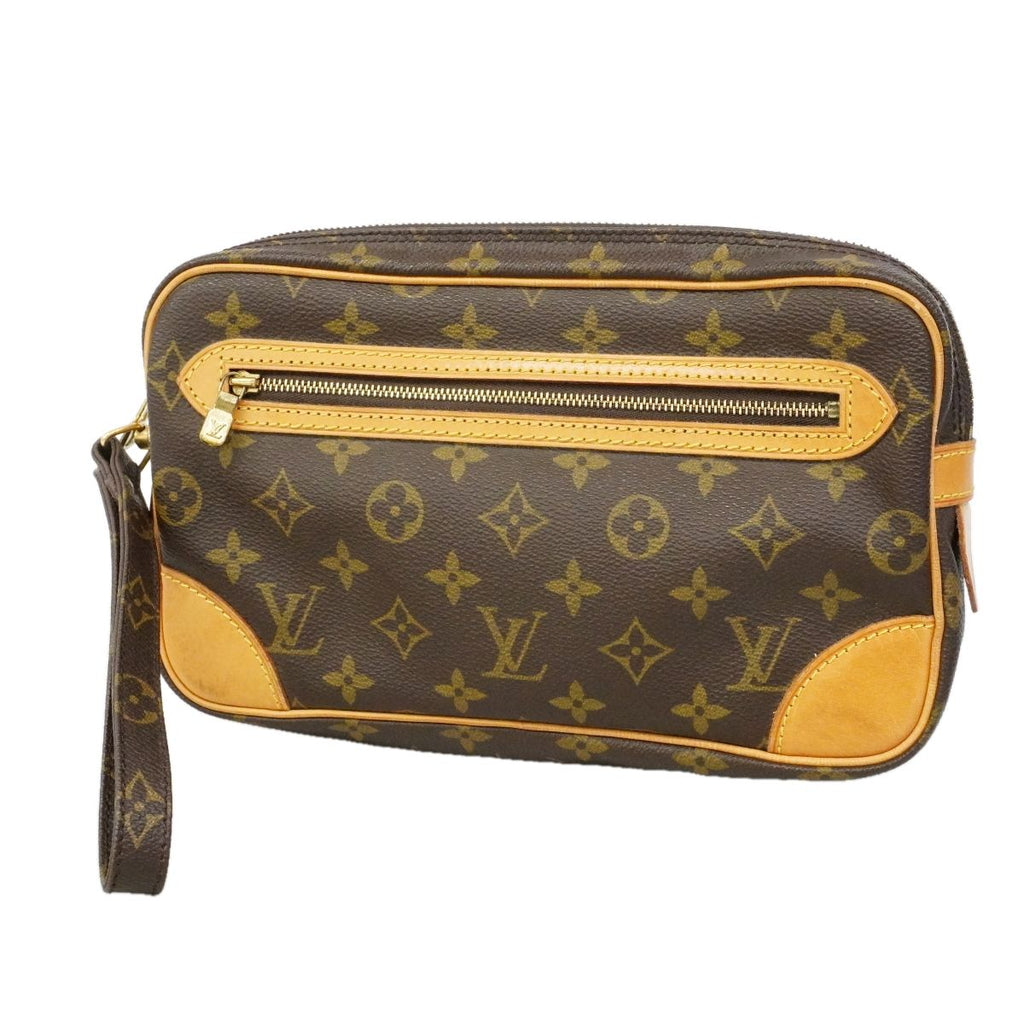 Louis Vuitton Clutch Monogram Marly Dragonne GM Brown