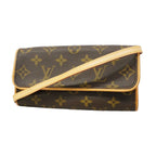 Louis Vuitton Shoulder Bag Monogram Pochette Twin PM Brown