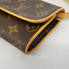 Louis Vuitton Shoulder Bag Monogram Pochette Twin PM Brown — view 6