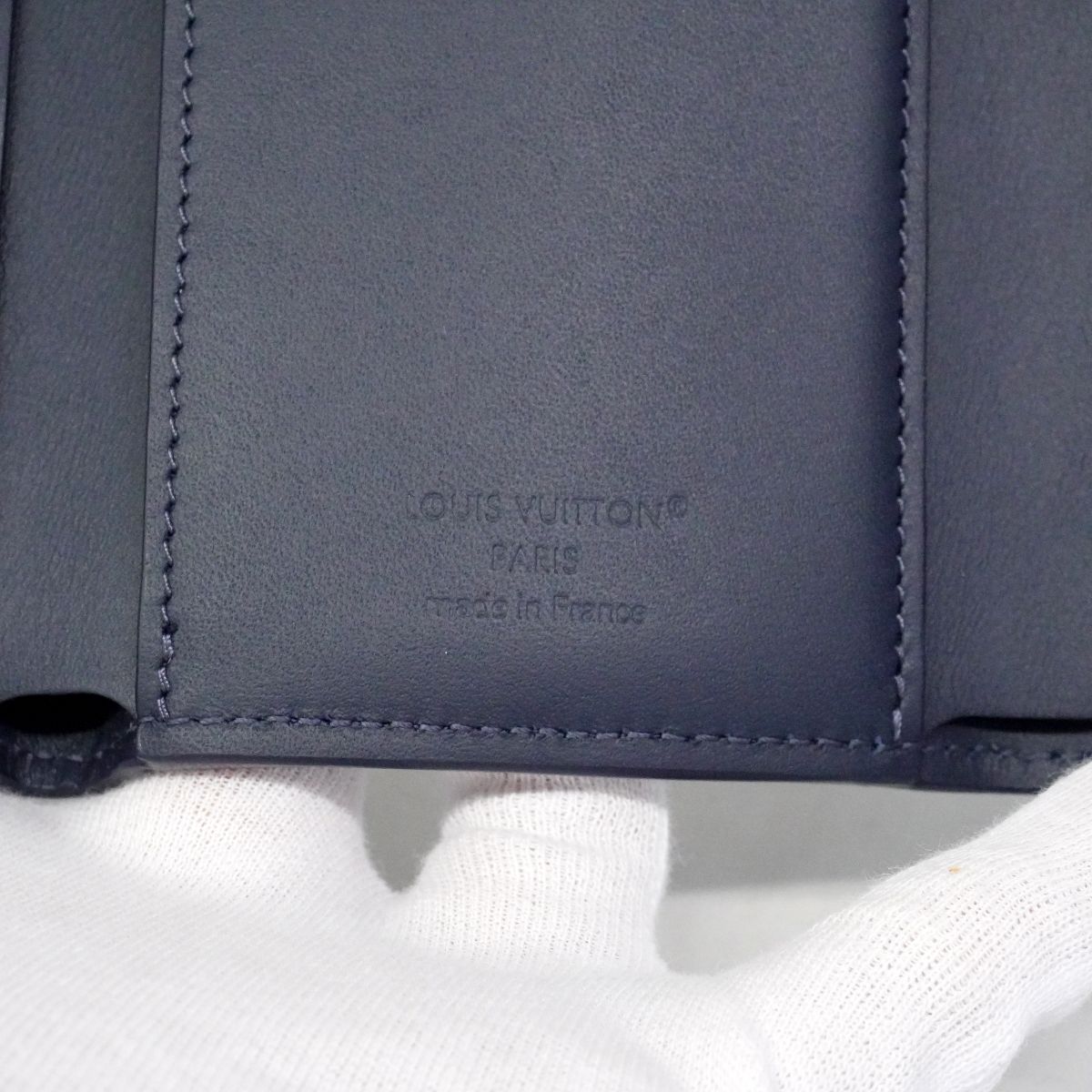 Louis Vuitton Trifold Wallet Monogram Shadow Victor Navy Blue — view 5